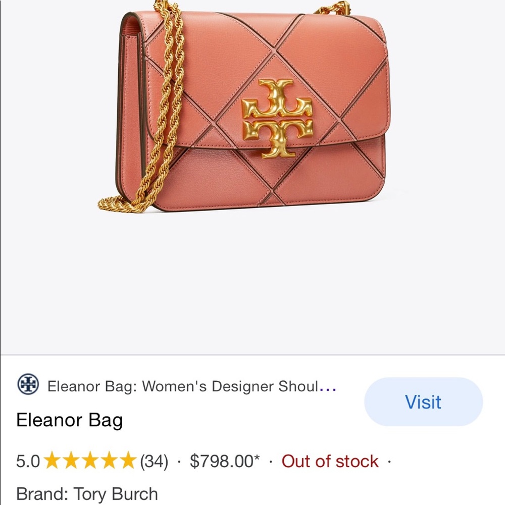 Brand new Tory Burch Eleanor diamond quilt shoulder bag
